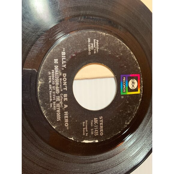 Vintage 45 RPM Vinyl Record Bo Donaldson & The Heywoods "Billy Dont Be A Hero" & - Picture 2 of 5
